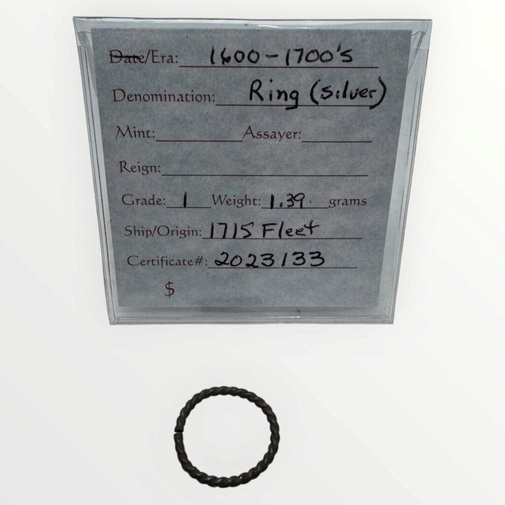 3 Pc Silver Sunken Treasure Artifacts from 1715 Spanish Fleet Ship Wrecks 2 Silver Rings & Silver Fork found in Vero Beach, FL