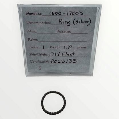 3 Pc Silver Sunken Treasure Artifacts from 1715 Spanish Fleet Ship Wrecks 2 Silver Rings & Silver Fork found in Vero Beach, FL