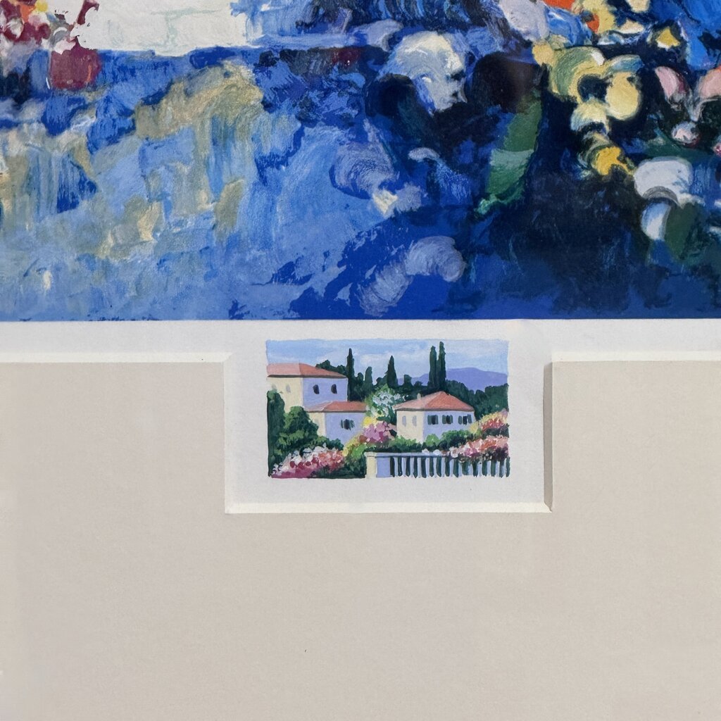 John Zaccheo “Lipari, Italy” Signed Remarque Edition Serigraph 3/24 Custom Mosaic Frame 41Lx52H