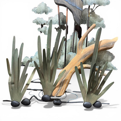 Joanne Ferrara Great Blue Heron Wood & Metal Wall Sculpture 24Lx6Wx40H