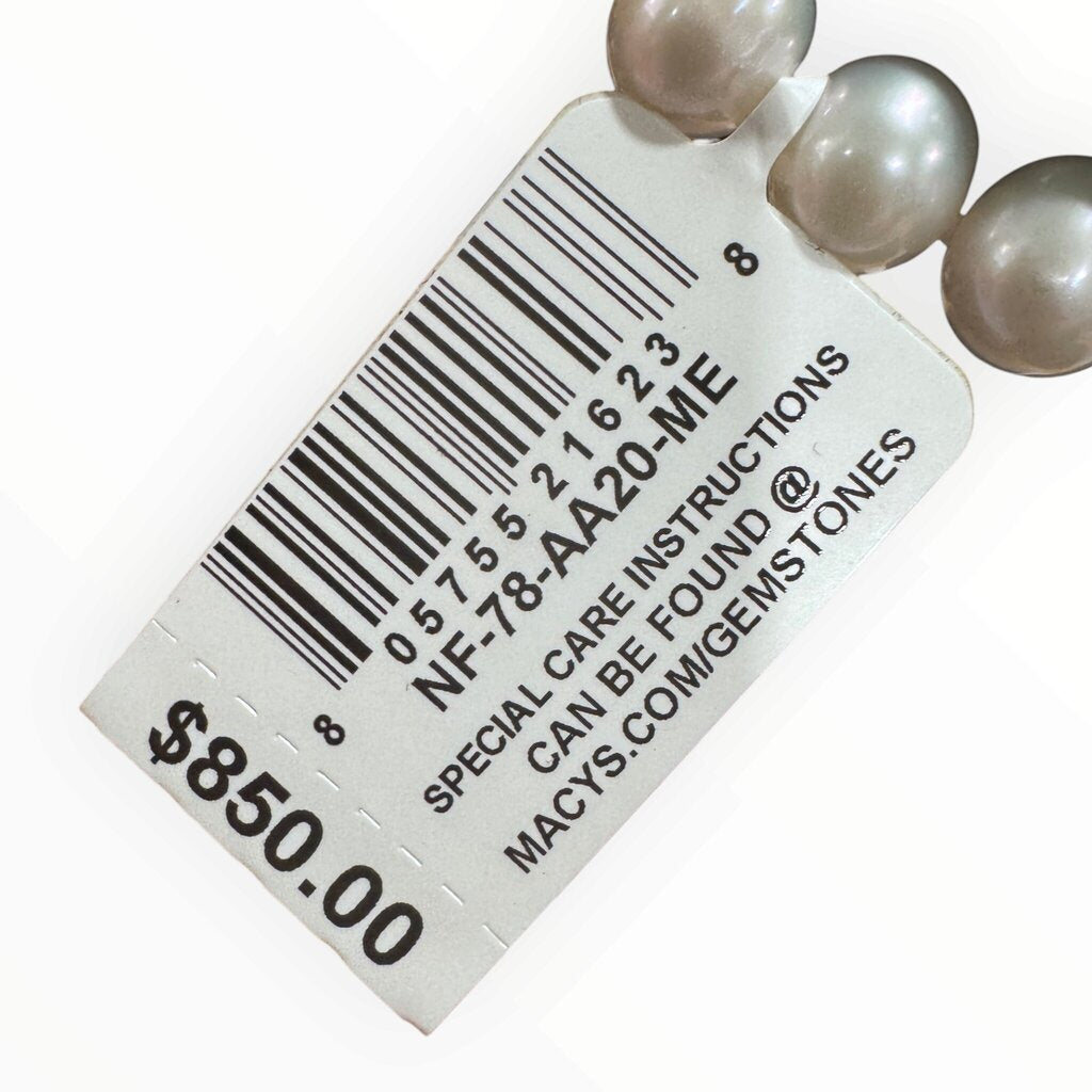 New Honora White Cultured Freshwater Pearl Necklace 7-8mm w/ 14K Gold Clasp 20L