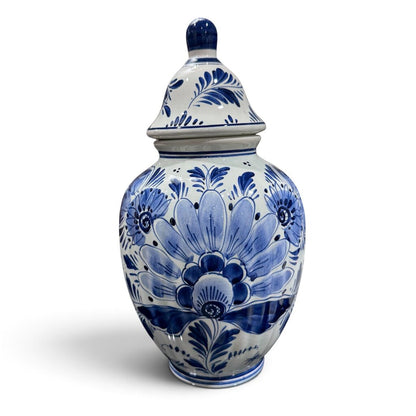 Vintage Delft Blue & White Hand-Painted Covered Ginger Jar 5.5Lx10.5H