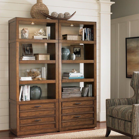 Pair of Crystal Sands Bookcase By: Lexington - Sligh 30Lx18Wx75H