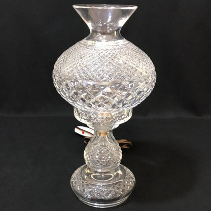 Vintage 1950's Waterford Crystal Inishmaan Hurricane Lamps 14" tall (pair)