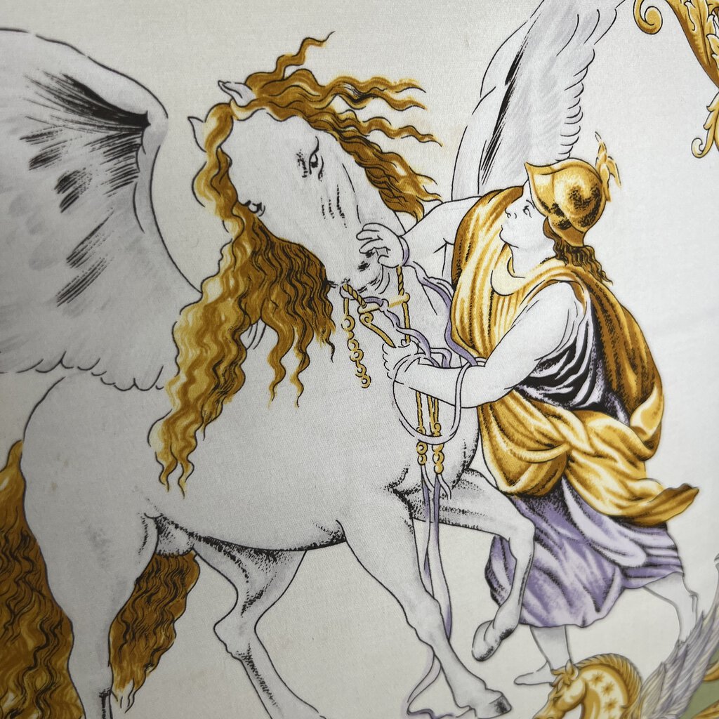 Vintage Atelier Versace Hermes & Pegasus Reversible Pillow 16x16
