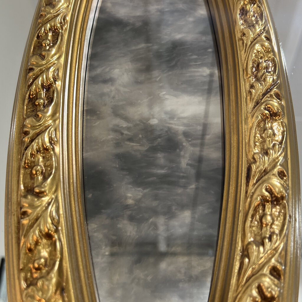 Vintage Hollywood Regency Double Oval Mirror w/ Gold Gilded Wood Frame 47" x 39"