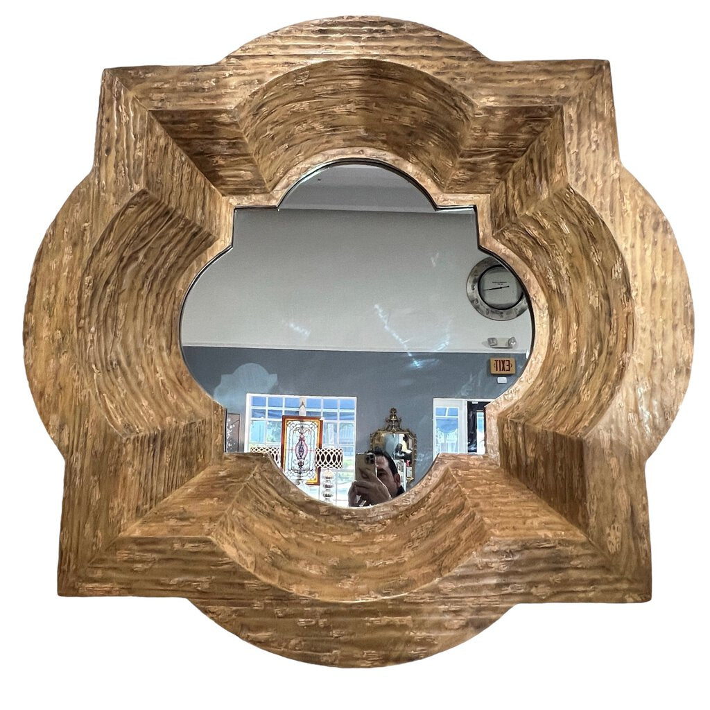 Birchard Hayes & Co, Inc. 3 Dimensional Sculptural Wood Style Wall Mirror 48Lx48Wx6D