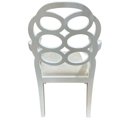 Villa & House Regency White Lacquered Loop Arm Chair 24Lx19Wx39H
