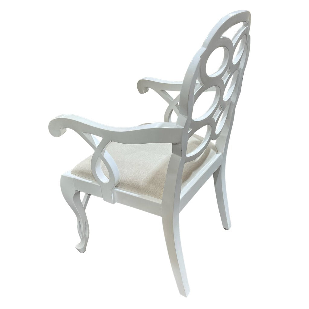 Villa & House Regency White Lacquered Loop Arm Chair 24Lx19Wx39H