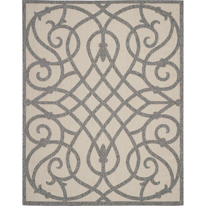 7'10" x 9'10" Cream Grey Rectangle Rug Cozumel Collection by: Nourison
