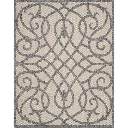 7'10" x 9'10" Cream Grey Rectangle Rug Cozumel Collection by: Nourison