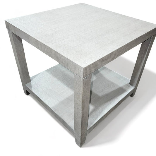 Ventura Natural Raffia Gray End Table by: Bassett 24Lx24Wx26H